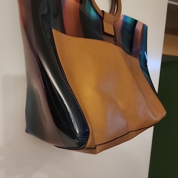 Vince Camuto PVC/ Leather Top Handle Tote Handbag - Picture 5 of 13